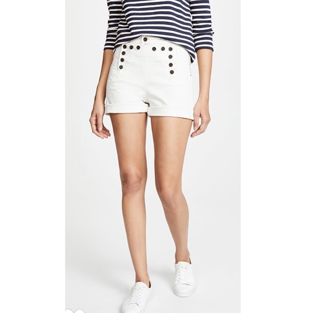 ALC Pierce High Waist Button Front Shorts in White- Size 0.